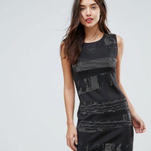 Amy Lynn Bodycon Dress With Metallic Detail - Black