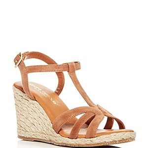 Andre Assous Women's Madina Suede T-Strap Espadrille Wedge Sandals