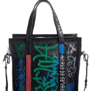 Balenciaga Small Bazar Grafitti Leather Shopper -