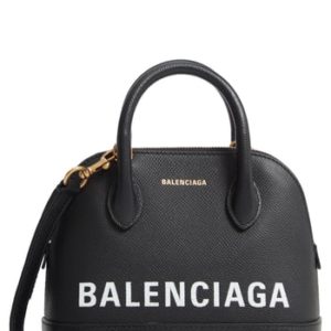 Balenciaga Small Ville Logo Leather Dome Satchel -