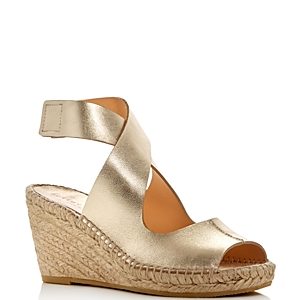 Bettye Muller Mobile Metallic Espadrille Wedge Sandals