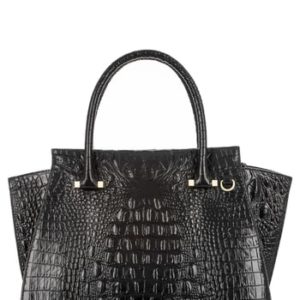 Brahmin 'Priscilla' Croc Embossed Leather Satchel -