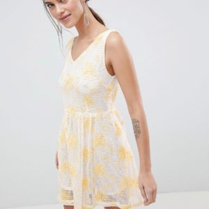 C By Cubic Lace V Neck Mini Dress - Multi