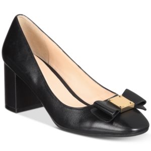 Cole Haan Tali Bow Block-Heel Pumps