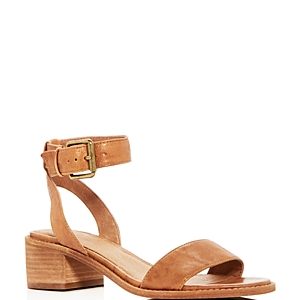 Frye Women's Cindy Leather Ankle Strap Block Heel Sandals