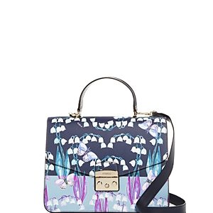 Furla Metropolis Floral Print Medium Leather Satchel