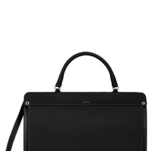 Furla Small Like Leather Top Handle Convertible Satchel - Black