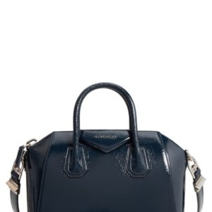 Givenchy Small Antigona Creased Patent Leather Satchel - Blue