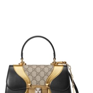 Gucci Small Osiride Leather & Canvas Top Handle Satchel -