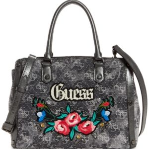 Guess Badlands Signature Denim Satchel