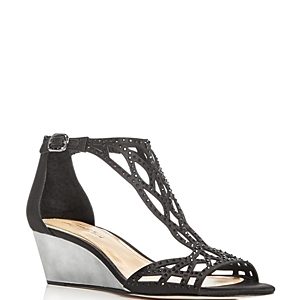 Imagine Vince Camuto Jalen Embellished Satin Wedge Sandals