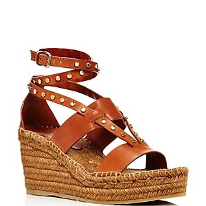 Jimmy Choo Women's Danica 80 Leather Platform Wedge Sandals