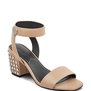 Kendall and Kylie Women's Sophie Studded Leather Block Heel Sandals