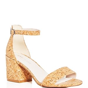 Kenneth Cole Women's Hannon Glitter Cork Ankle Strap Block Heel Sandals