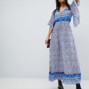 Lily and Lionel Printed Marlowe Maxi Dress - Blue