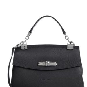 Longchamp Madeleine Leather Satchel - Black