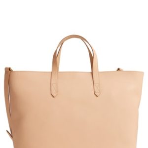 Madewell Zip Top Transport Leather Carryall - Beige