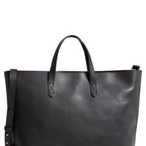 Madewell Zip Top Transport Leather Carryall - Black