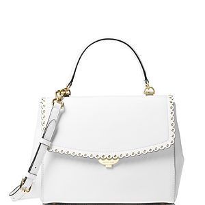 Michael Kors Ava Medium Scalloped Leather Satchel