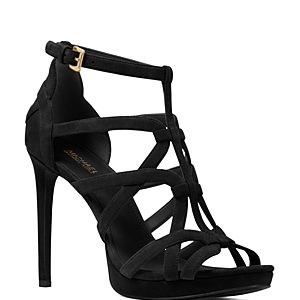 Michael Michael Kors Women's Sandra Strappy Suede Platform High Heel Sandals