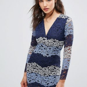 Oeuvre MULTICOLOR Lace Dress - Blue