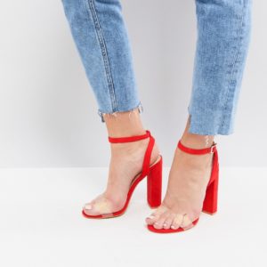 Public Desire Natasa Orange Block Heeled Sandals - Orange