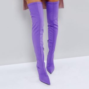 Public Desire Refuge Over The Knee Boots - Purple