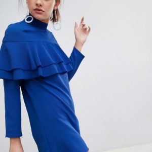 Rage Double Frill Layer Dress - Blue