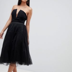 Rare plunge midi tutu dress - Black