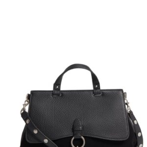 Rebecca Minkoff Medium Keith Suede & Leather Satchel - Black