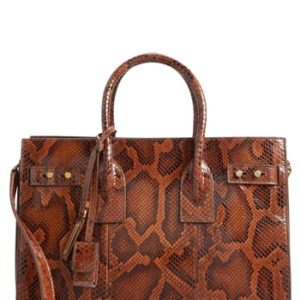 Saint Laurent Small Monogram Soft Vintage Genuine Python Satchel -