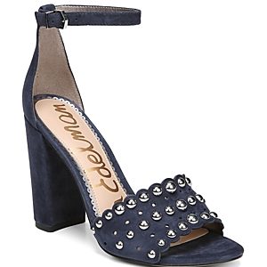 Sam Edelman Women's Yaria Studded Suede Block Heel Sandals