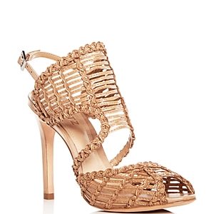 Schutz Women's Thamis Woven Leather Caged High Heel Sandals