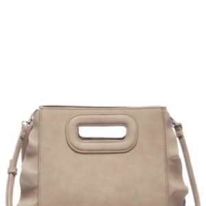 Sole Society Faux Leather Satchel - Beige