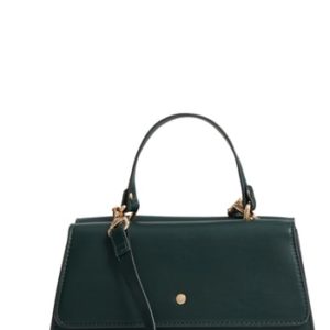 Sole Society Faux Leather Satchel - Green