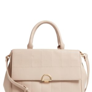 Sole Society Tracy Quilted Faux Leather Satchel - Beige