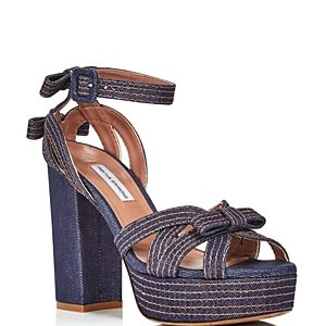 Tabitha Simmons Women's Goldy Denim Platform High Heel Sandals