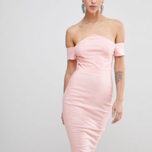 Vesper Bardot Pencil Dress - Pink