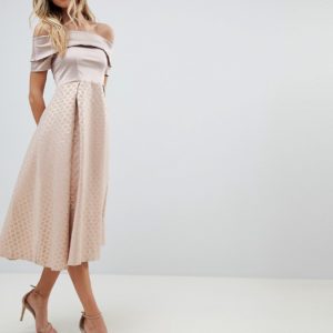 Vesper Bardot Skater Dress - Pink