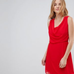 Wal G Drape Front Dress - Red