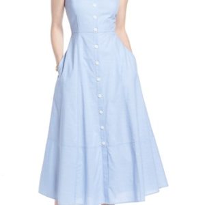 Women's 1901 Button Front Chambray Cotton Dress