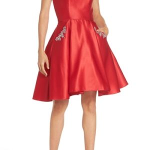 Women's Blondie Nites Strapless Satin Fit & Flare Party Dress