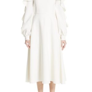 Women's Christian Siriano Long Sleeve Ruffle Detail Cocktail Dress