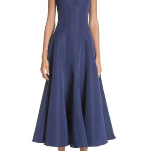 Women's Christian Siriano Off The Shoulder V-Neck A-Line Silk Cocktail Dress