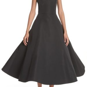 Women's Christian Siriano Strapless Flare Skirt Silk Cocktail Dress