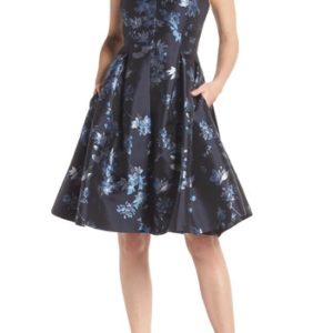 Women's Eliza J V-Neck Fit & Flare Cocktail Dress