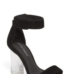 Women's Jeffrey Campbell Alessa Clear Heel Sandal, Size 10 M - Black