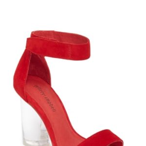 Women's Jeffrey Campbell Alessa Clear Heel Sandal, Size 5.5 M - Red