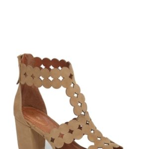 Women's Sudini Novara Block Heel Sandal, Size 6 W - Beige