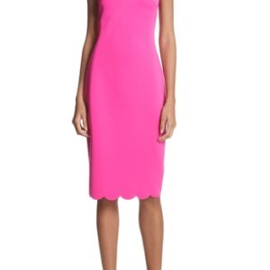 Women's Ted Baker London Scalloped Mesh Yoke Body-Con Dress